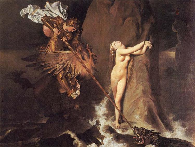 Jean Auguste Dominique Ingres Ruggiero Rescuing Angelica oil painting image